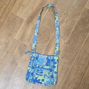 Vera Bradley Blue and Green Floral Crossbody Bag